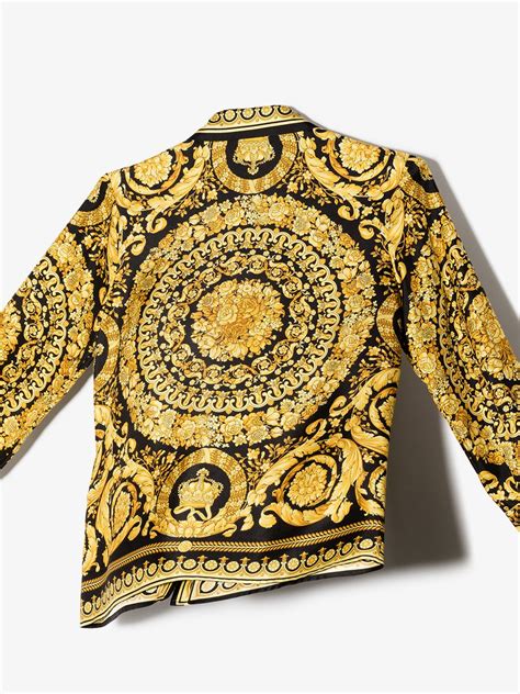 buttercream silk versace shirt|versace shirt saks.